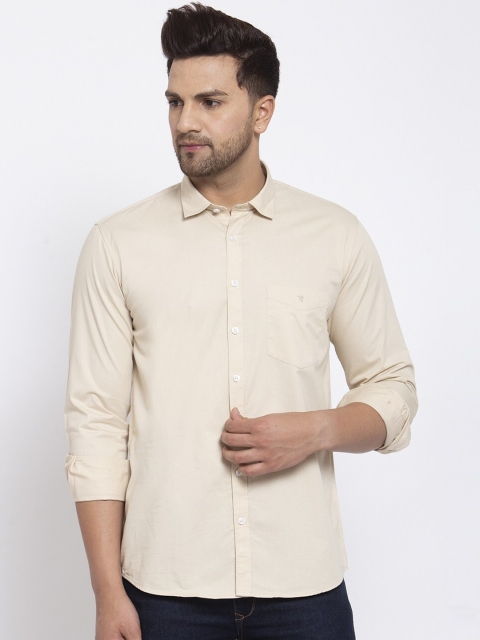 

Canstol Men Beige Opaque Casual Shirt