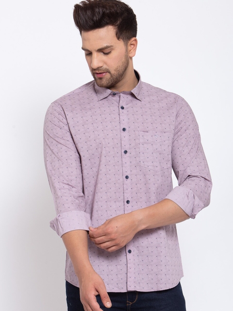 

Canstol Men Purple & Blue Opaque Checked Pure Cotton Casual Shirt