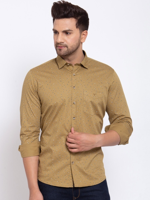 

Canstol Men Yellow Opaque Casual Shirt