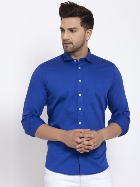 

Canstol Men Blue Opaque Casual Shirt