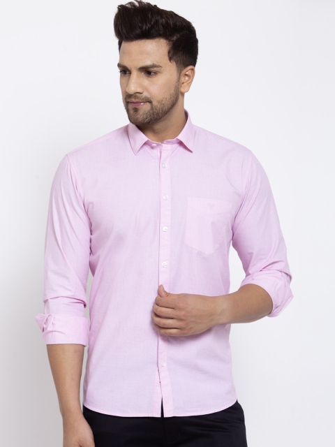 

Canstol Men Pink Opaque Semiformal Shirt