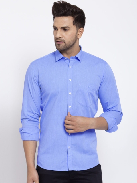 

Canstol Men Blue Opaque Semiformal Shirt