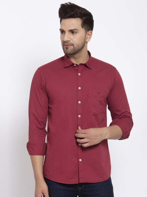 

Canstol Men Maroon Opaque Casual Shirt