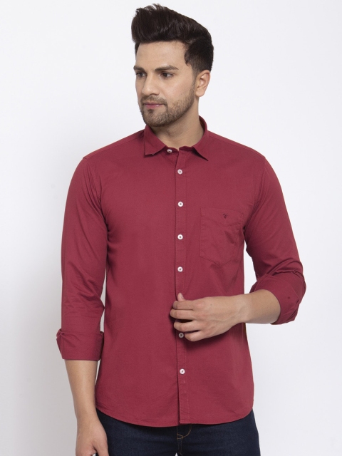 

Canstol Men Maroon Opaque Cotton Casual Shirt