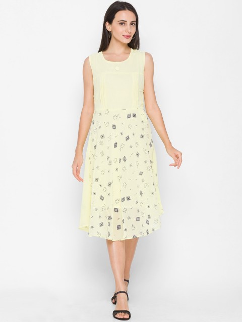 

ZOLA Yellow Floral Chiffon Midi Dress