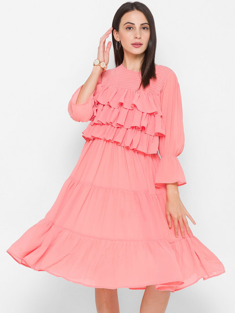 

ZOLA Women Pink Chiffon Midi Dress