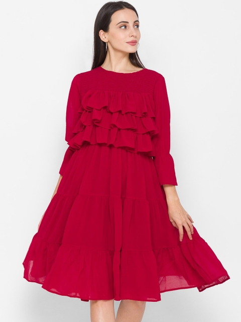 

ZOLA Maroon Chiffon Dress