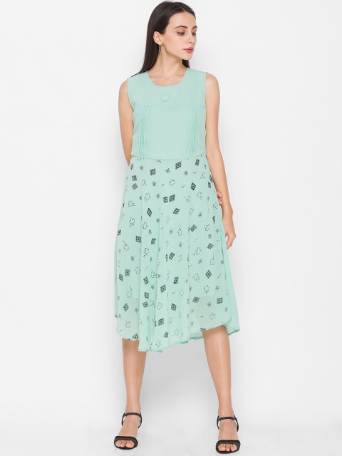 

ZOLA Green Floral Chiffon Midi Dress