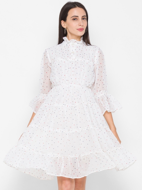 

ZOLA White Floral Chiffon Dress