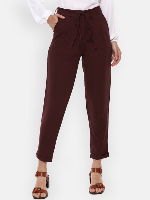 

Van Heusen Woman Women Maroon Slim Fit Trousers