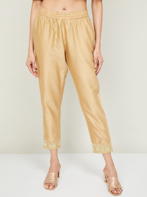 

Melange by Lifestyle Women Gold-Toned Trousers
