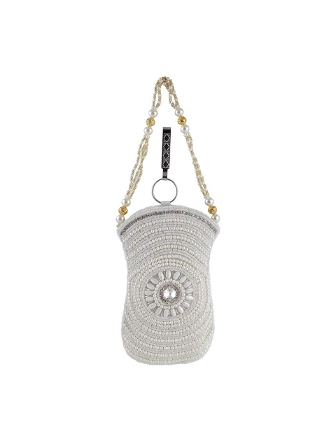 

Metro Off White Embellished Potli Clutch