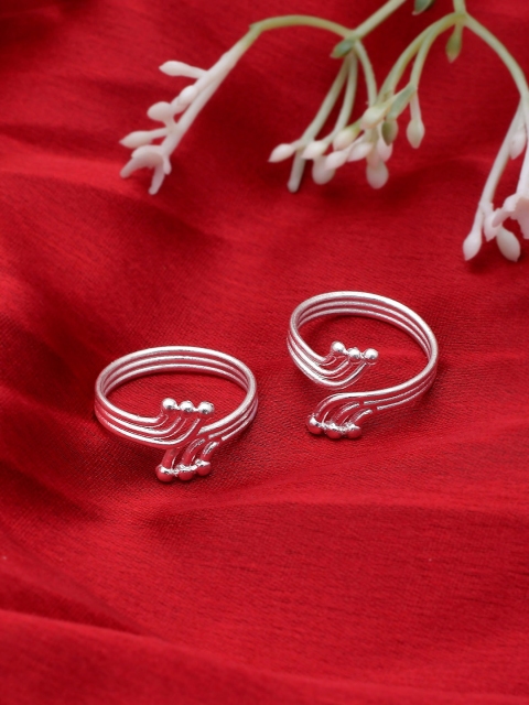 

Silvermerc Designs Silver-Plated Ethnic Traditional Toe Rings