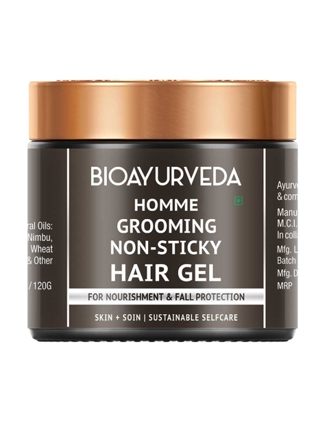 

BIOAYURVEDA Homme Grooming Non-Sticky Hair Gel For Nourishment & Fall Protection - 120 g, Brown