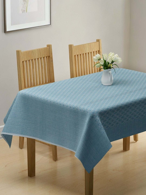 

NEUDIS Blue & White Printed Cotton Jacquard 6-Seater Table Cover