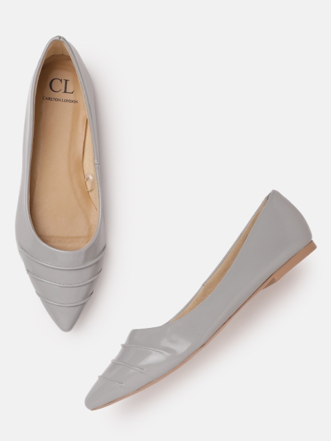

Carlton London Women Grey Solid Ballerinas