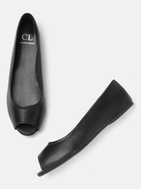 

Carlton London Women Black Peep Toe Flats