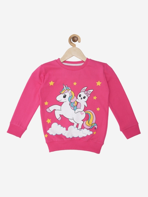 

Wyld Sprog Girls Pink & White Cute Unicorn Print Sweatshirt