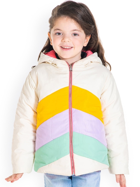 

Cherry Crumble Unisex Kids Multicoloured Colourblocked Reversible Padded Jacket, Multi
