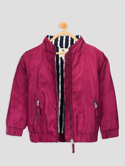 

Cherry Crumble Kids Burgundy Windcheater Bomber Jacket