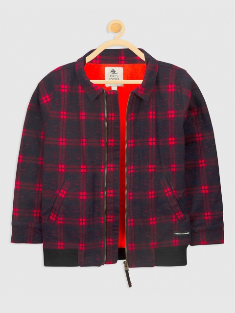 

Cherry Crumble Unisex Kids Multicoloured Checked Insulator Bomber Jacket, Multi