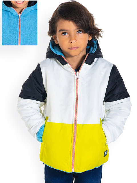 

Cherry Crumble Kids Multicoloured Colourblocked Insulator Reversible Padded Jacket, Multi