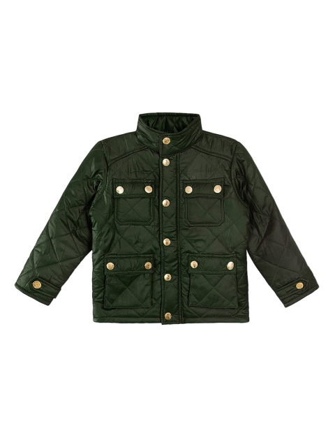 

Cherry Crumble Girls Olive Green Windcheater Quilted Jacket