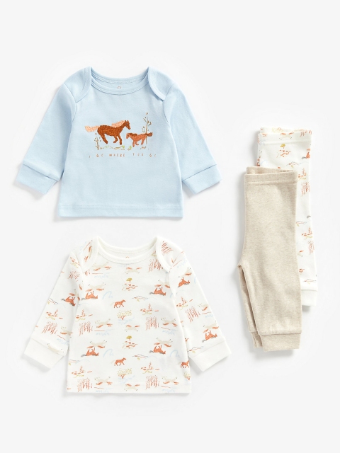 

mothercare Infant Boys Pack Of 2 Pure Cotton Clothing Set, Blue