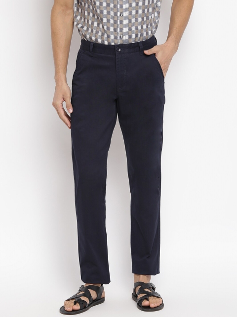 

Fabindia Men Navy Blue Regular Fit Trousers