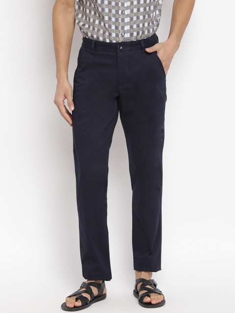 

Fabindia Men Navy Blue Straight Fit Trousers