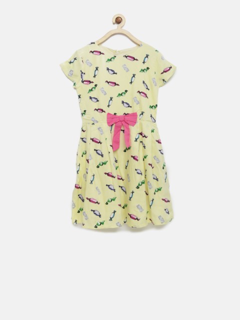 

Palm Tree Girls Yellow Printed Fit & Flare Dress