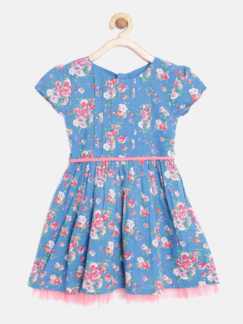 

Palm Tree by Gini and Jony Girls Blue Printed Fit and Flare Dress