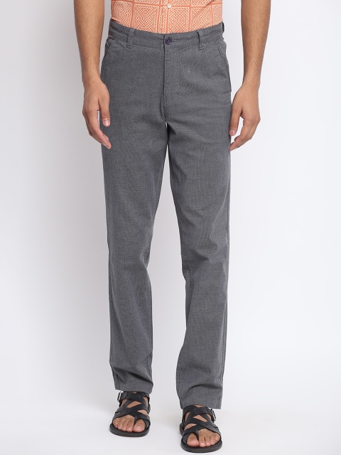 

Fabindia Men Cotton Grey Slim Fit Regular Trousers