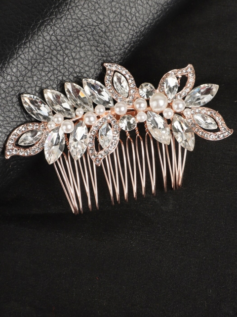 

AQUASTREET Women Silver-Toned Embellished Comb Pin