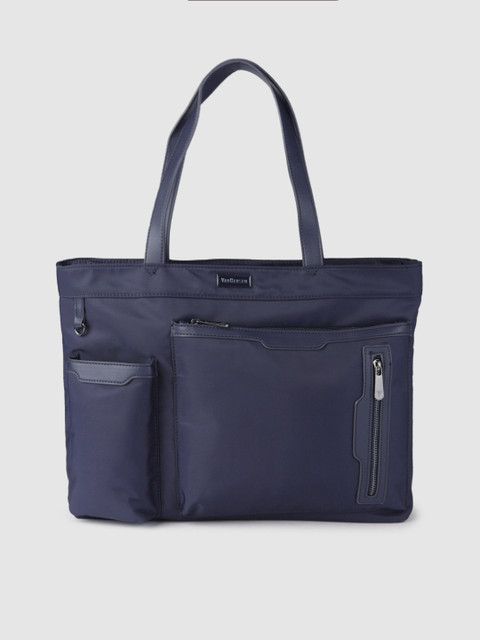 

Van Heusen Navy Blue Solid Structured Shoulder Bag
