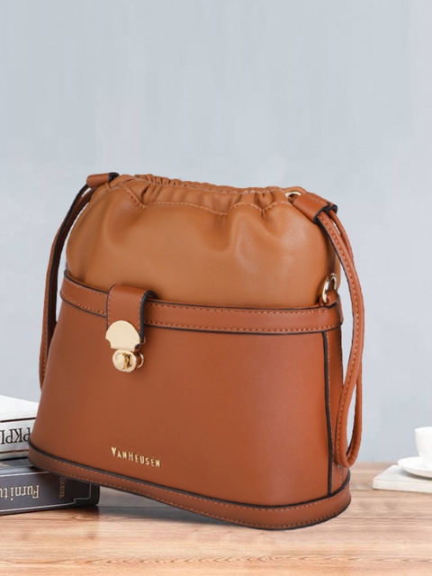 

Van Heusen Tan PU Structured Sling Bag