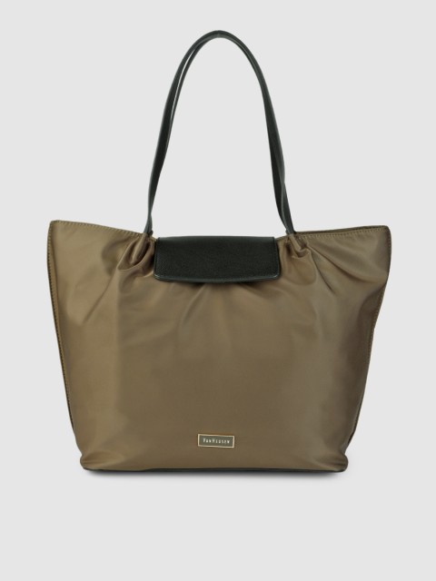 

Van Heusen Olive Green Solid Structured Shoulder Bag