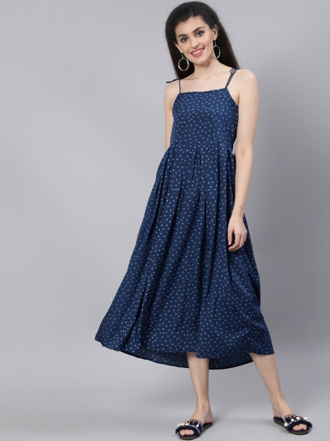 

AASI - HOUSE OF NAYO Navy Blue Crepe Midi Dress