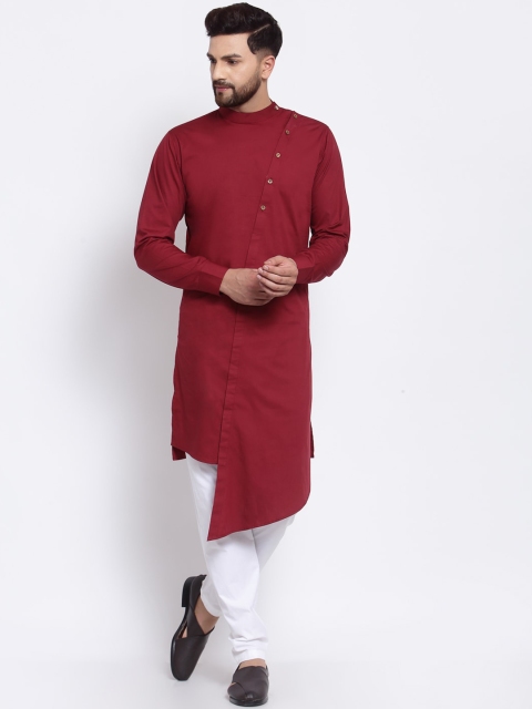 

Zotw Men Maroon Cotton Straight Kurta