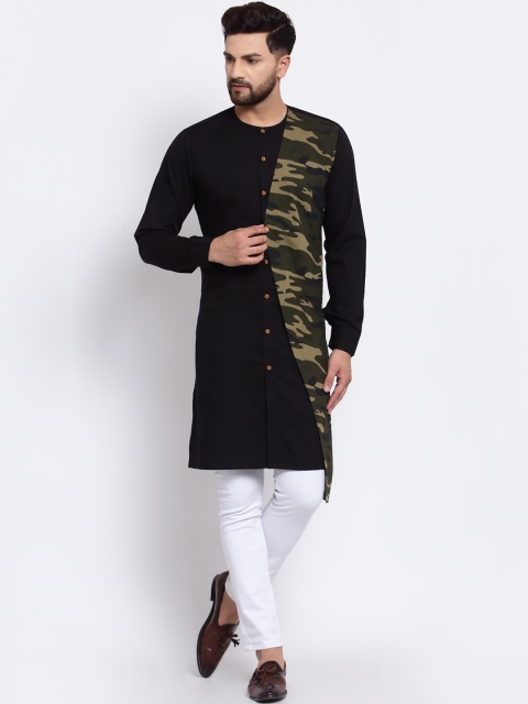

Zotw Men Black Thread Work Kurta