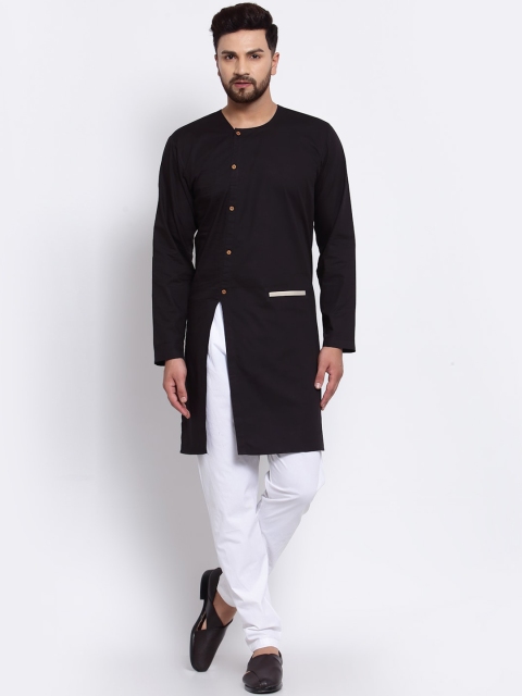 

Zotw Men Black Thread Work Kurta