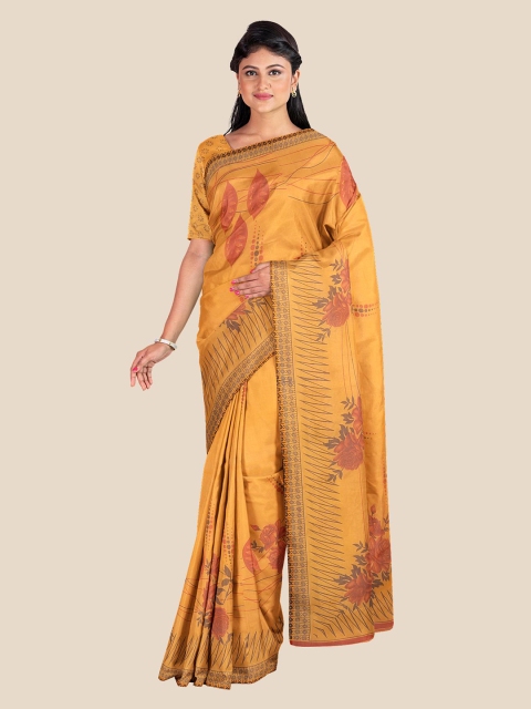 

Kalamandir Yellow & Red Floral Printed Saree