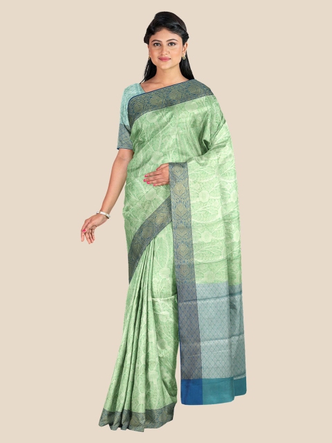 

Kalamandir Olive Green & Green Floral Silk Blend Banarasi Saree