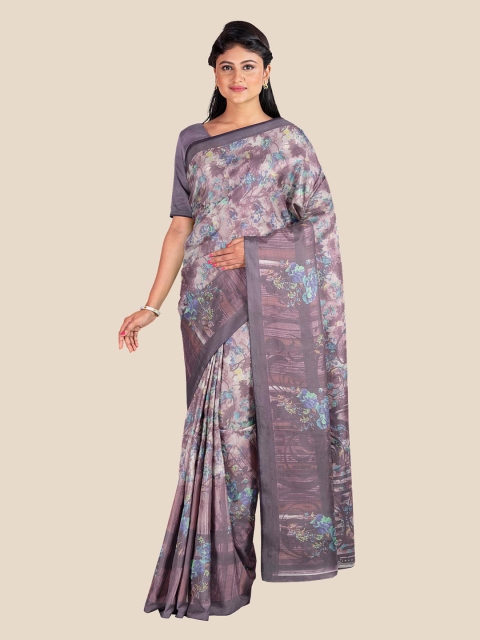 

Kalamandir Purple & Blue Floral Printed Saree