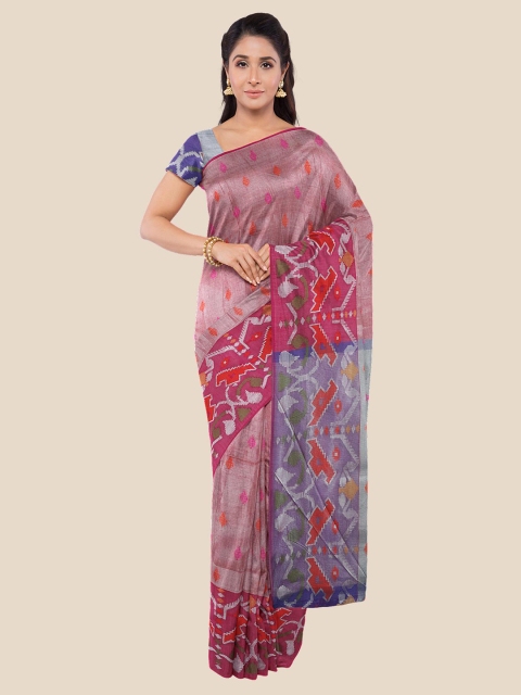 

Kalamandir Pink Ethnic Motifs Printed Banarasi Saree