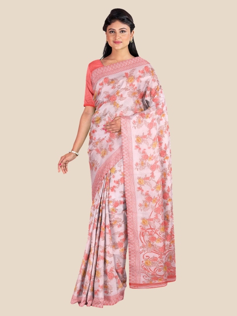 

Kalamandir White & Pink Floral Saree