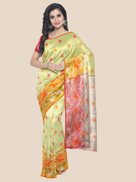 

Kalamandir Green & Pink Banarasi Saree