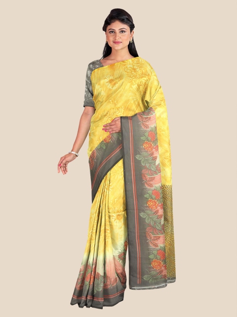 

Kalamandir Yellow & Black Floral Saree