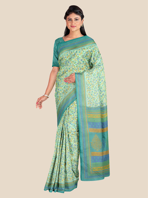

Kalamandir Green & Yellow Floral Saree