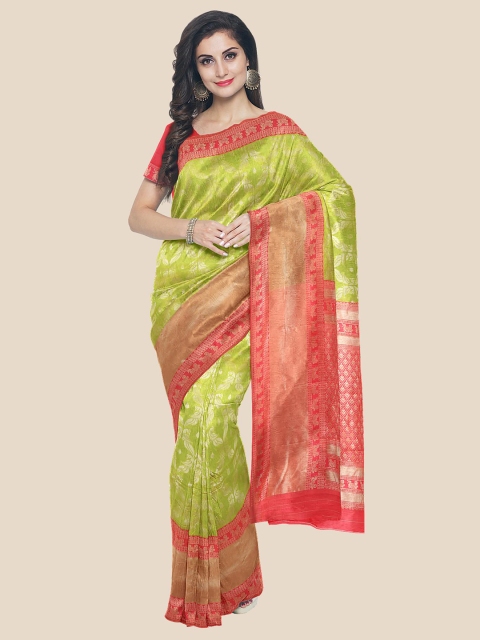 

Kalamandir Green & Red Silk Blend Banarasi Saree